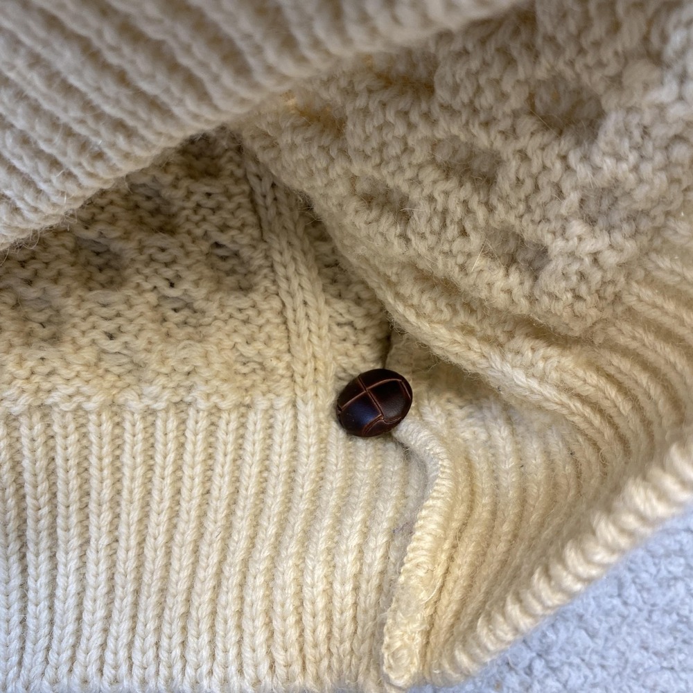 Inis Crafts‎ Sweater Womens Small Wool Aran Fisherman Cardigan Made in Ireland - Picture 9 of 10